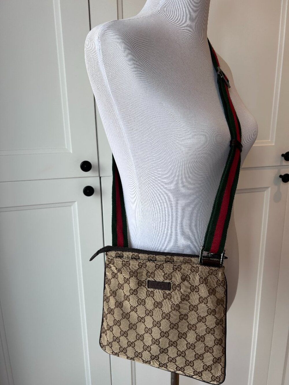 GUCCI 146309 001013 Sherry Line, Shoulder Bag Canvas Brown Vintage, Crossbody